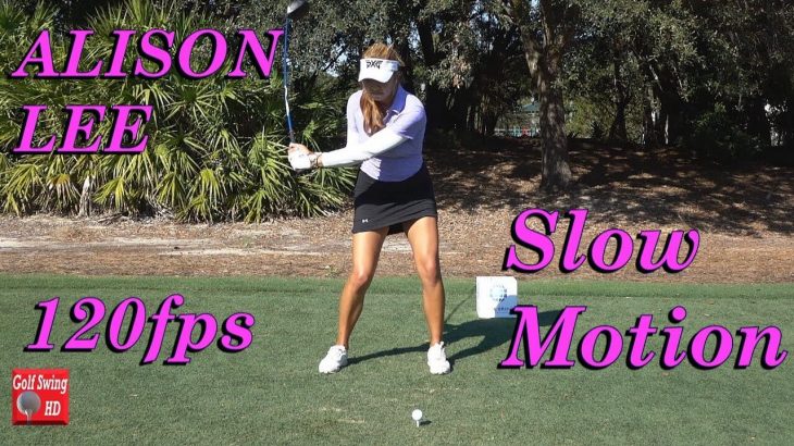 Alison Lee（アリソン・リー） 120fps SLOW MOTION FACE ON DRIVER GOLF SWING 1080 HD