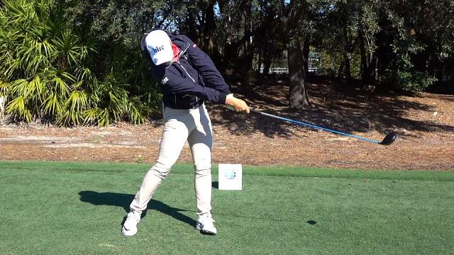 IN GEE CHUN（チョン・インジ） 120fps SLOW MOTION FACE ON DRIVER GOLF SWING 1080 HD