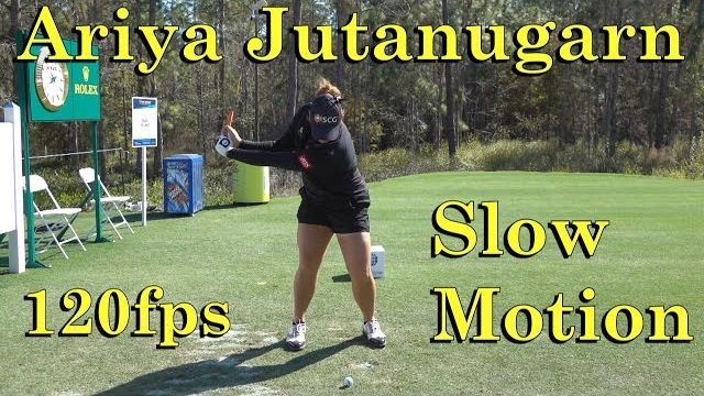 Ariya Jutanugarn（アリヤ・ジュタヌガーン） 120fps SLOW MOTION FACE ON IRON GOLF SWING 1080 HD