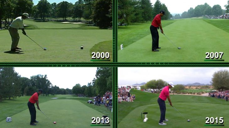タイガー・ウッズのスウィングの変遷を、2000年 2007年 2013年 2015年の映像で比較｜The evolution of Tiger Woods swing