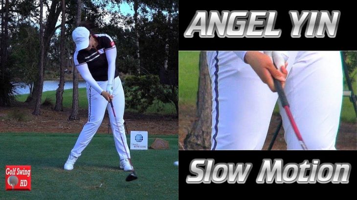 Angel Yin エンジェル イン 選手のスイング ドライバーショット 正面アングル スロー再生あり 手元のクローズアップ 高画質 ゴルフの動画