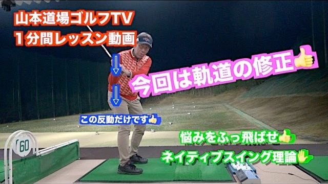 山本道場ゴルフTV📺 ネイティブスイング1分間レッスン👍 〜アウトサイドインの軌道を修正します〜