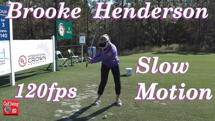 Brooke Henderson（ブルック・ヘンダーソン） 120fps SLOW MOTION FACE ON IRON GOLF SWING