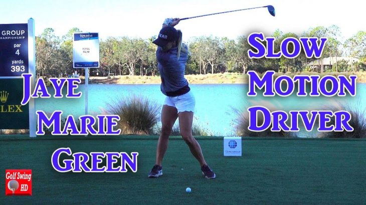 JAYE MARIE GREEN（ジェイ・マリエ・グリーン） 120fps FACE ON DRIVER SLOW MOTION GOLF SWING 1080 HD