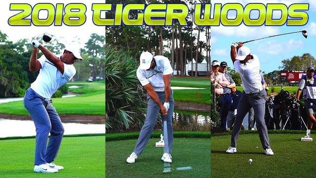 タイガー ウッズのスイング映像 ドライバー 後方 スロー再生 The Honda Classic 18 ゴルフの動画