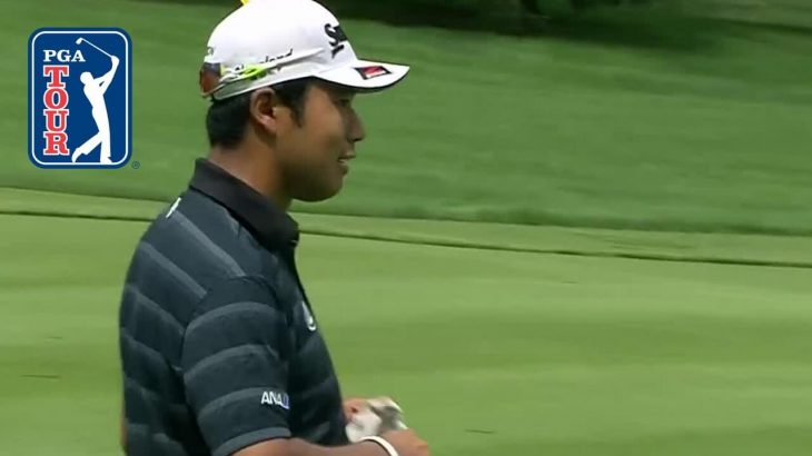 松山英樹のスーパーショット！Par5の第3打を直接カップにねじ込みイーグル！| WGC-Bridgestone Invitational 2018