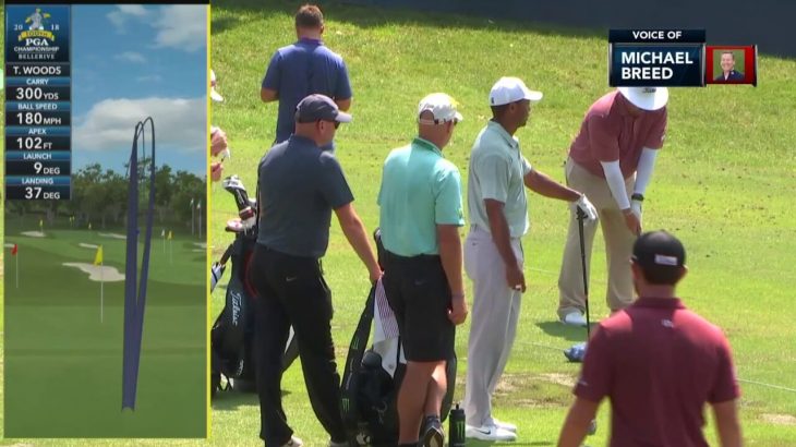 タイガー・ウッズ、ジョーダン・スピース、ジェイソン・デイの練習風景｜PGA Championship 2018（全米プロゴルフ選手権）｜Round 3