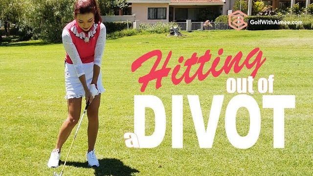 ディボットからの打ち方｜Hitting out of a DIVOT｜Golf with Aimee