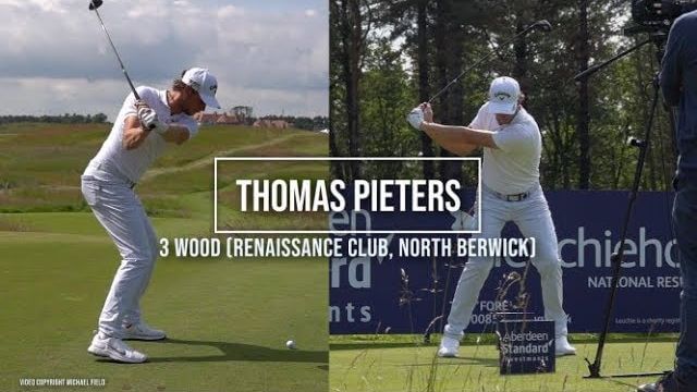 Thomas Pieters（トーマス・ピーターズ）選手の3番ウッド・ティーショット｜正面・後方アングル｜連続再生・スロー再生｜ASI Scottish Open 2019