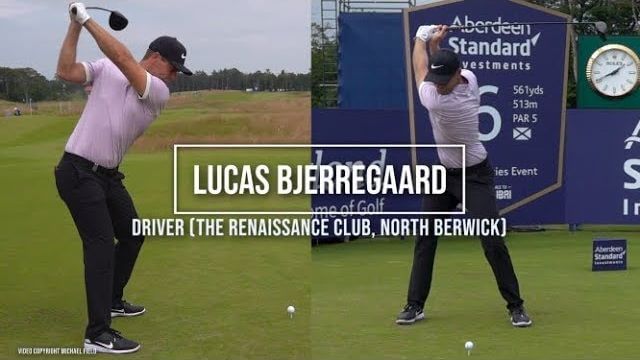 Lucas Bjerregaard（ルーカス・ベレガアード）選手のドライバーショット｜正面・後方アングル｜連続再生・スロー再生｜ASI Scottish Open 2019