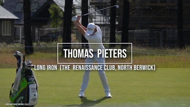 Thomas Pieters（トーマス・ピーターズ）選手のスイング｜芝の上からのロングアイアン｜正面アングル｜連続再生・スロー再生｜ASI Scottish Open 2019