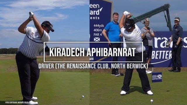 Kiradech Aphibarnrat（キラデク・アフィバーンラト）選手のドライバーショット｜正面・後方アングル｜連続再生・スロー再生｜ASI Scottish Open 2019