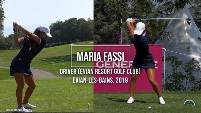 Maria Fassi（マリア・ファッシ）選手のドライバーショット｜正面・後方アングル｜連続再生・スロー再生｜Evian Championship 2019