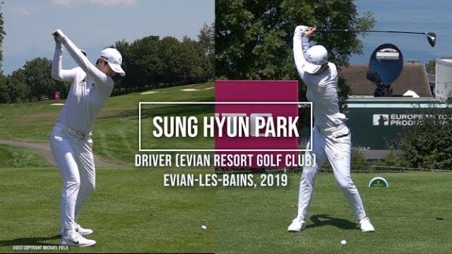 Sung Hyun Park（パク・ソンヒョン）選手のドライバーショット｜正面・後方アングル｜連続再生・スロー再生｜Evian Championship 2019