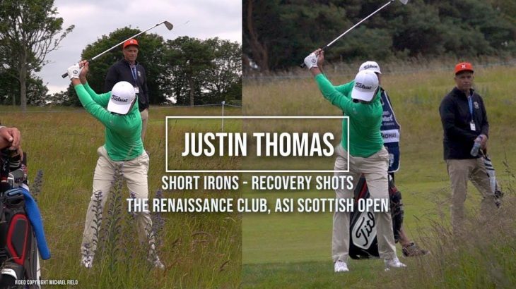 Justin Thomas（ジャスティン・トーマス）選手のリカバリーショット｜ショートアイアン｜正面アングル｜連続再生・スロー再生｜ASI Scottish Open 2019