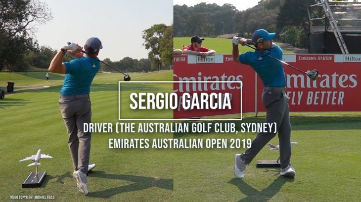 Sergio Garcia（セルヒオ・ガルシア）選手のドライバーショット｜正面・後方アングル｜連続再生・スロー再生 ｜Emirates Australian Open 2019
