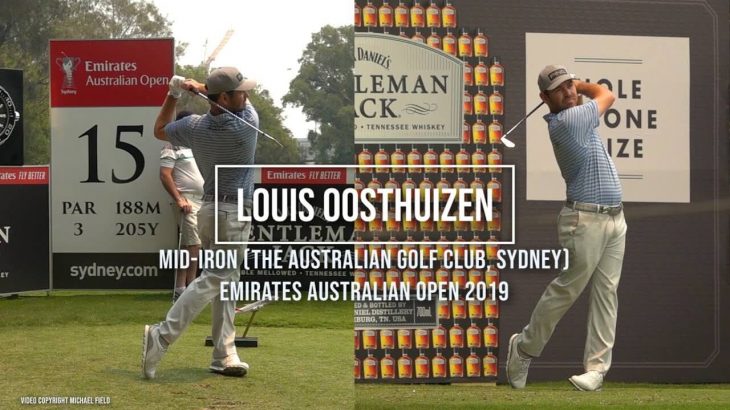 Louis Oosthuizen（ルイ・ウーストハイゼン）選手のスイング｜ミドルアイアン｜正面・前方アングル｜連続再生・スロー再生｜Emirates Australian Open 2019