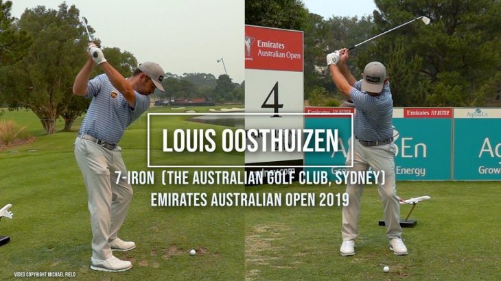Louis Oosthuizen（ルイ・ウーストハイゼン）選手のスイング｜7番アイアン｜正面・後方アングル｜連続再生・スロー再生｜Emirates Australian Open 2019
