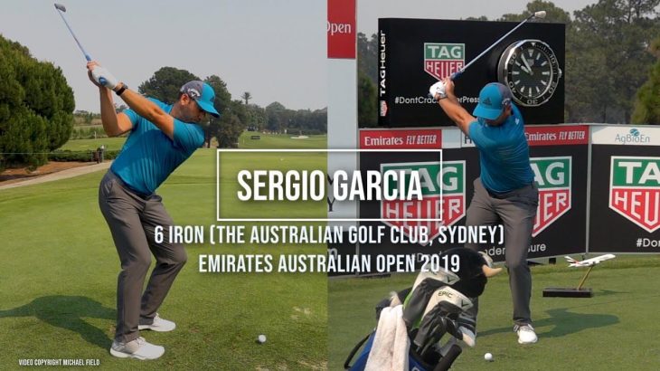 Sergio Garcia セルヒオ ガルシア 選手のスイング 6番アイアン 正面 後方アングル 連続再生 スロー再生 Emirates Australian Open 19 ゴルフの動画