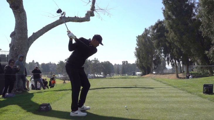 Tony Finau（トニー・フィナウ）選手のドライバーショット｜後方アングル｜連続再生・スロー再生｜2020 Genesis Invitational